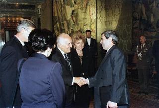 Incontro e successiva colazione in onore del Presidente della Repubblica d'Albania e della signora Medjani