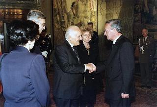 Incontro e successiva colazione in onore del Presidente della Repubblica d'Albania e della signora Medjani