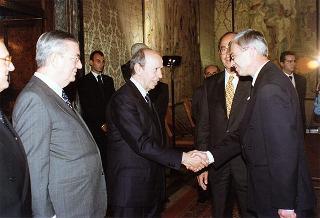 Incontro e successiva colazione in onore del Presidente della Repubblica d'Albania e della signora Medjani