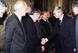 Incontro e successiva colazione in onore del Presidente della Repubblica d'Albania e della signora Medjani