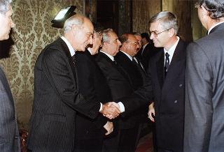 Incontro e successiva colazione in onore del Presidente della Repubblica d'Albania e della signora Medjani