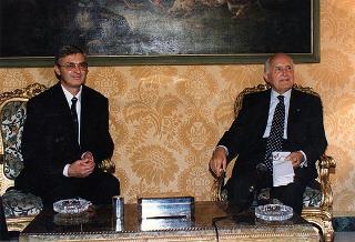Incontro e successiva colazione in onore del Presidente della Repubblica d'Albania e della signora Medjani