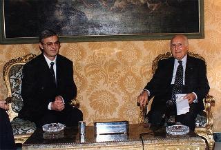 Incontro e successiva colazione in onore del Presidente della Repubblica d'Albania e della signora Medjani