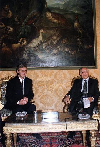 Incontro e successiva colazione in onore del Presidente della Repubblica d'Albania e della signora Medjani