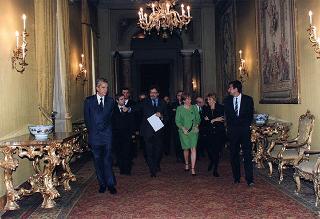 Incontro e successiva colazione in onore del Presidente della Repubblica d'Albania e della signora Medjani