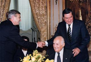 Incontro e successiva colazione in onore del Presidente della Repubblica d'Albania e della signora Medjani