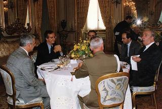 Incontro e successiva colazione in onore del Presidente della Repubblica d'Albania e della signora Medjani