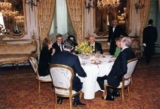 Incontro e successiva colazione in onore del Presidente della Repubblica d'Albania e della signora Medjani