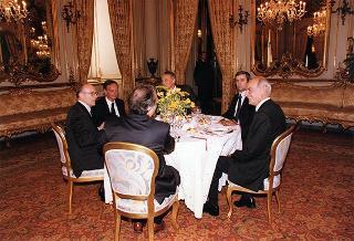 Incontro e successiva colazione in onore del Presidente della Repubblica d'Albania e della signora Medjani