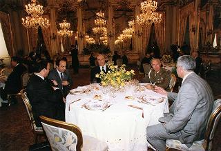 Incontro e successiva colazione in onore del Presidente della Repubblica d'Albania e della signora Medjani