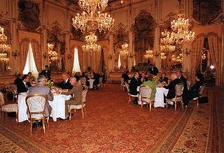 Incontro e successiva colazione in onore del Presidente della Repubblica d'Albania e della signora Medjani