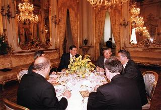Incontro e successiva colazione in onore del Presidente della Repubblica d'Albania e della signora Medjani