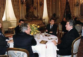 Incontro e successiva colazione in onore del Presidente della Repubblica d'Albania e della signora Medjani