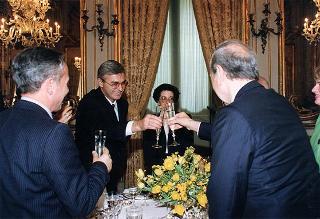Incontro e successiva colazione in onore del Presidente della Repubblica d'Albania e della signora Medjani