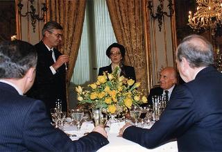 Incontro e successiva colazione in onore del Presidente della Repubblica d'Albania e della signora Medjani