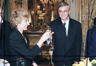 Incontro e successiva colazione in onore del Presidente della Repubblica d'Albania e della signora Medjani