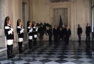 Incontro e successiva colazione in onore del Presidente della Repubblica d'Albania e della signora Medjani