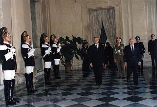 Incontro e successiva colazione in onore del Presidente della Repubblica d'Albania e della signora Medjani
