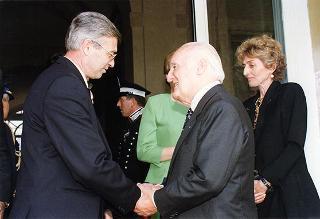 Incontro e successiva colazione in onore del Presidente della Repubblica d'Albania e della signora Medjani