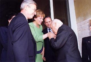 Incontro e successiva colazione in onore del Presidente della Repubblica d'Albania e della signora Medjani