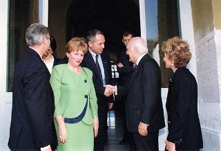 Incontro e successiva colazione in onore del Presidente della Repubblica d'Albania e della signora Medjani