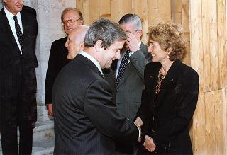Incontro e successiva colazione in onore del Presidente della Repubblica d'Albania e della signora Medjani