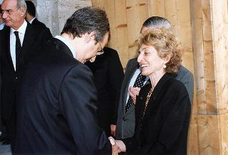 Incontro e successiva colazione in onore del Presidente della Repubblica d'Albania e della signora Medjani