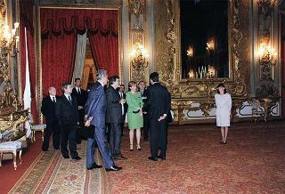 Incontro e successiva colazione in onore del Presidente della Repubblica d'Albania e della signora Medjani