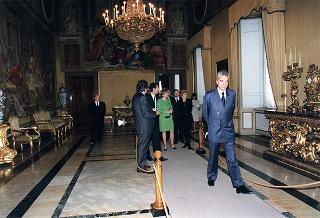 Incontro e successiva colazione in onore del Presidente della Repubblica d'Albania e della signora Medjani