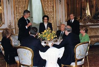 Incontro e successiva colazione in onore del Presidente della Repubblica d'Albania e della signora Medjani