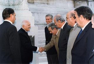 Roma, Piazza Venezia: deposizione di una corona d'alloro all'Altare della Patria, in occasione del Giorno dell'Unità nazionale
