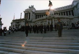Roma, Piazza Venezia: deposizione di una corona d'alloro all'Altare della Patria, in occasione del Giorno dell'Unità nazionale