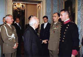 Delegazione di ufficiali ed allievi dell'Accademia Militare di Modena, in servizio di guardia d'onore al Palazzo del Quirinale