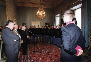 Delegazione di ufficiali ed allievi dell'Accademia Militare di Modena, in servizio di guardia d'onore al Palazzo del Quirinale