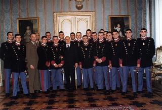 Delegazione di ufficiali ed allievi dell'Accademia Militare di Modena, in servizio di guardia d'onore al Palazzo del Quirinale