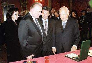 Incontro, scambio di onorificenze e successivo pranzo in onore del Presidente della Repubblica Slovacca e della signora Kovac