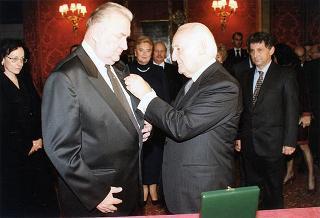 Incontro, scambio di onorificenze e successivo pranzo in onore del Presidente della Repubblica Slovacca e della signora Kovac