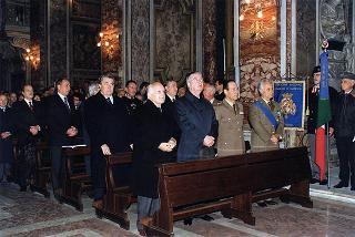 Roma, Chiesa di S. Caterina in Largo Magnanapoli: intervento del Presidente della Repubblica alla celebrazione della S. Messa in onore della Beata Vergine Maria della Divina Provvidenza, Patrona dell'Associazione nazionale commissariato militare
