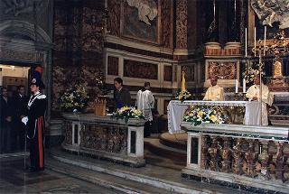 Roma, Chiesa di S. Caterina in Largo Magnanapoli: intervento del Presidente della Repubblica alla celebrazione della S. Messa in onore della Beata Vergine Maria della Divina Provvidenza, Patrona dell'Associazione nazionale commissariato militare