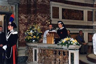 Roma, Chiesa di S. Caterina in Largo Magnanapoli: intervento del Presidente della Repubblica alla celebrazione della S. Messa in onore della Beata Vergine Maria della Divina Provvidenza, Patrona dell'Associazione nazionale commissariato militare