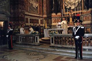 Roma, Chiesa di S. Caterina in Largo Magnanapoli: intervento del Presidente della Repubblica alla celebrazione della S. Messa in onore della Beata Vergine Maria della Divina Provvidenza, Patrona dell'Associazione nazionale commissariato militare