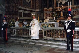 Roma, Chiesa di S. Caterina in Largo Magnanapoli: intervento del Presidente della Repubblica alla celebrazione della S. Messa in onore della Beata Vergine Maria della Divina Provvidenza, Patrona dell'Associazione nazionale commissariato militare