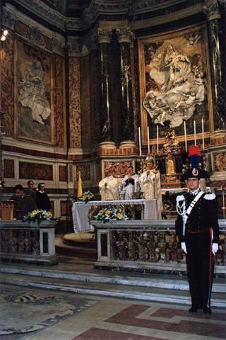 Roma, Chiesa di S. Caterina in Largo Magnanapoli: intervento del Presidente della Repubblica alla celebrazione della S. Messa in onore della Beata Vergine Maria della Divina Provvidenza, Patrona dell'Associazione nazionale commissariato militare