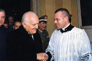 Roma, Chiesa di S. Caterina in Largo Magnanapoli: intervento del Presidente della Repubblica alla celebrazione della S. Messa in onore della Beata Vergine Maria della Divina Provvidenza, Patrona dell'Associazione nazionale commissariato militare