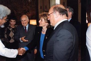 Prof. Wole Soyinka, Premio Nobel per la letteratura, e sen. Stefano Boco, vice presidente della Commissione Affari esteri ed emigrazione del Senato