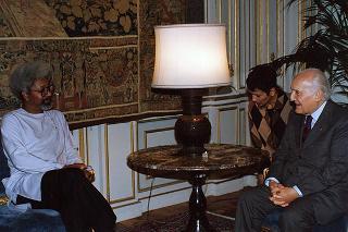 Prof. Wole Soyinka, Premio Nobel per la letteratura, e sen. Stefano Boco, vice presidente della Commissione Affari esteri ed emigrazione del Senato