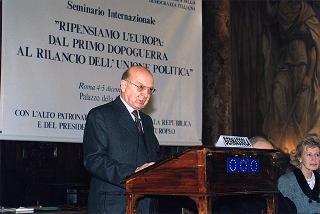 Roma, Palazzo della Cancelleria: intervento del Presidente della Repubblica al Seminario internazionale "Ripensiamo l'Europa: dal primo dopoguerra al rilancio dell'unione politica"