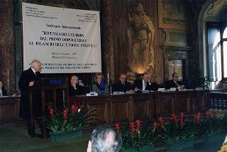Roma, Palazzo della Cancelleria: intervento del Presidente della Repubblica al Seminario internazionale "Ripensiamo l'Europa: dal primo dopoguerra al rilancio dell'unione politica"