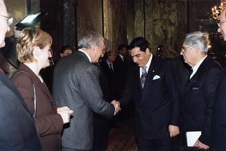 Incontro e colazione con il Presidente della Repubblica Tunisina Zine El Abidine Ben Ali