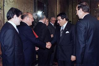 Incontro e colazione con il Presidente della Repubblica Tunisina Zine El Abidine Ben Ali